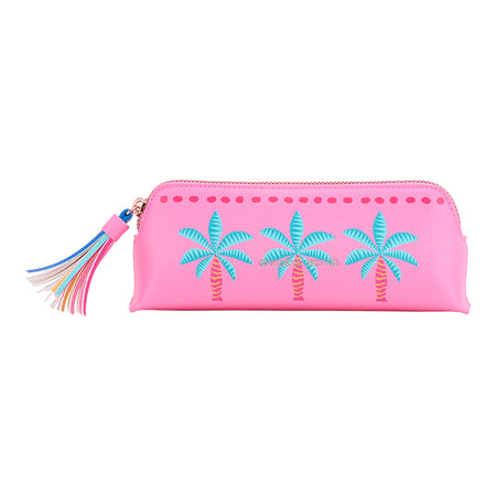 Mini Fiesta Vanity Bag (21 × 8 cm) with matching interior lining, inside pocket, rose‑gold zipper and leather‑feel tassel pull