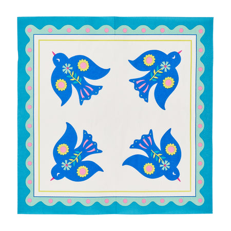 Pack of 20 Fiesta paper napkins – colourful, large format napkins ideal for parties and everyday table settings