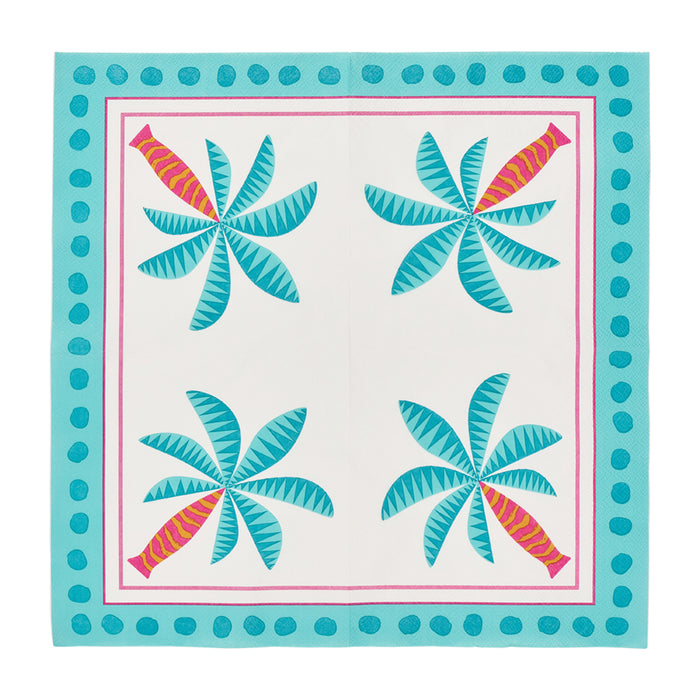 Pack of 20 Fiesta paper napkins – colourful, large format napkins ideal for parties and everyday table settings