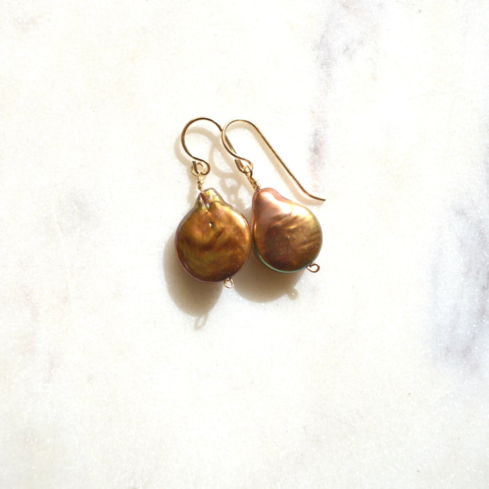Bronze Pearl Earrings