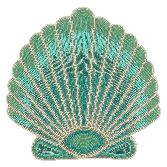 Aqua Sea Shell Beaded Placemat