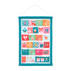 Fabric Advent Calendar with 24 numbered pockets, 39 × 58.5 cm, includes plastic tubing for easy hanging—ideal for daily Christmas treats.