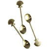 Handcrafted brass shell teaspoon set of three