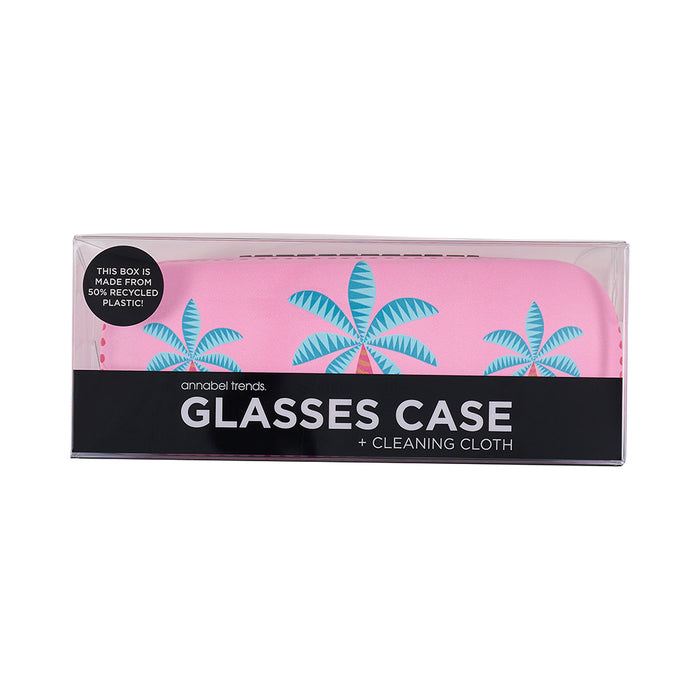 Fiesta Heart glasses case and matching cleaning cloth – hard shell protective case with bold heart design (15 × 6 cm).