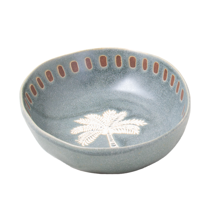 Ellipse Palm Stoneware Bowl