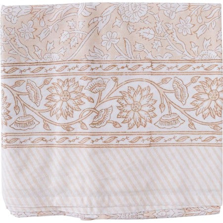 Blockprint Natural Tablecloth