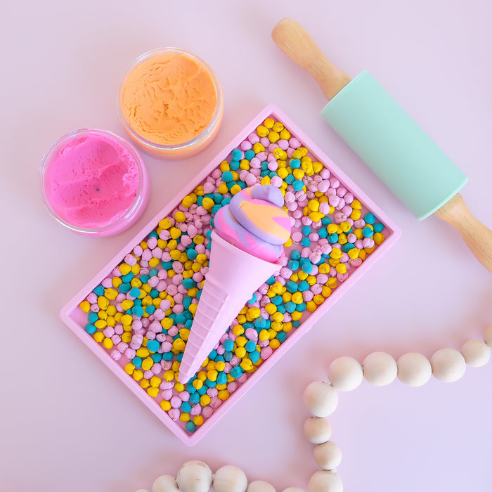 Eco Ice Cream Cone - for Playdough - Pink