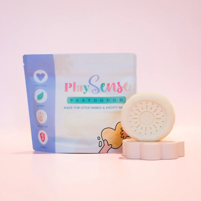 glitter play dough scented and packaged in a resealable eco bag