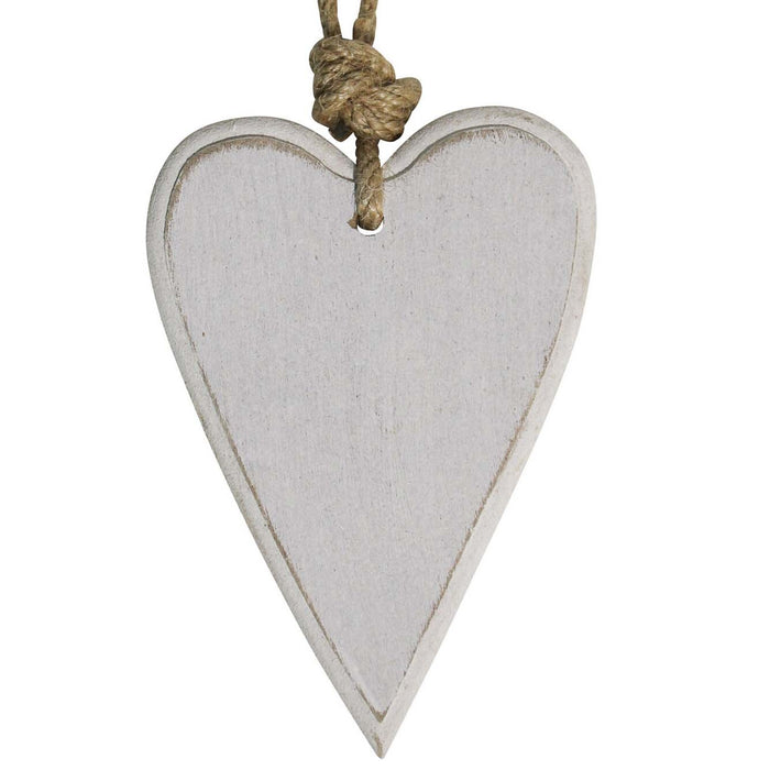 White Wooden Hearts Small
