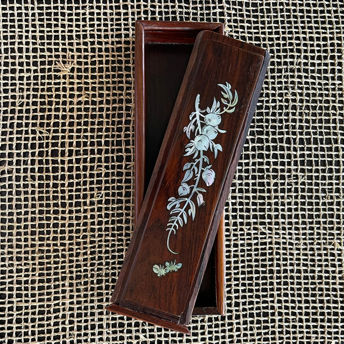 Long Wood Box with Shell Inlay | Coastal Home Decor | Travel and Tide ...