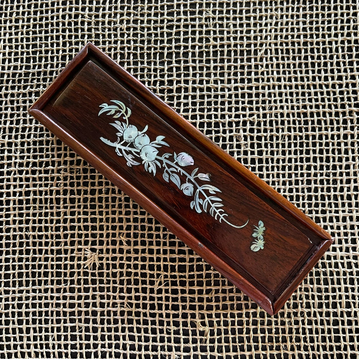 Long Wood Box with Shell Inlay– Travel and Tide