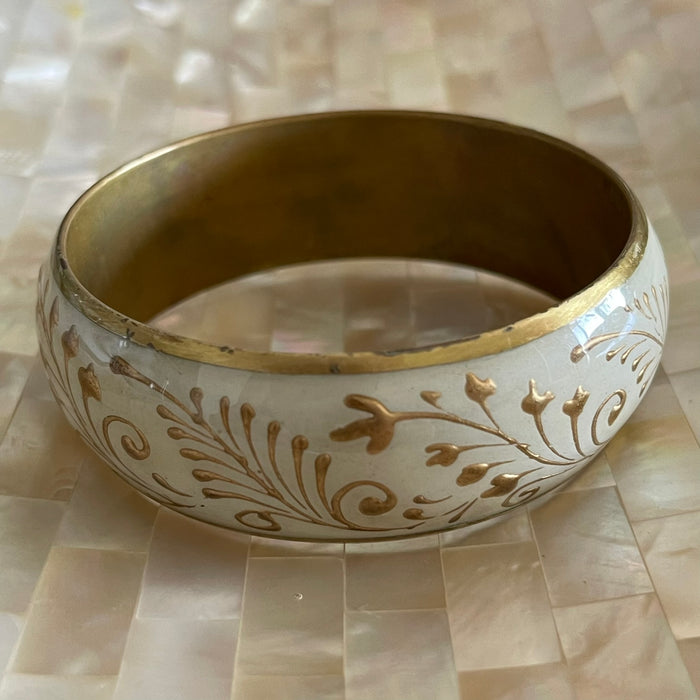 Cream + Gold Bangle