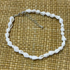 White shell anklet with natural shells on delicate chain, adjustable 26-31cm coastal beach jewellery