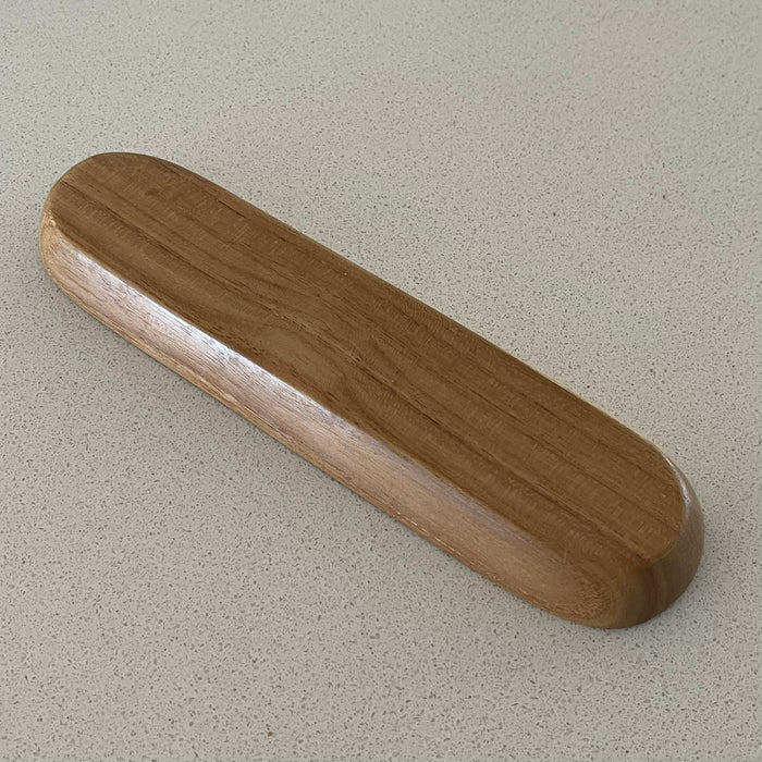 Small wooden tray with shell inlay