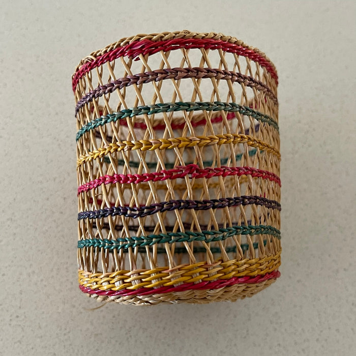 Set of 6 mini baskets / glass holders