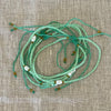 Mint pearl bead bracelet with adjustable chain, coastal jewellery perfect for layering