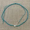 Emerald pearl bead necklace with adjustable design, coastal jewellery