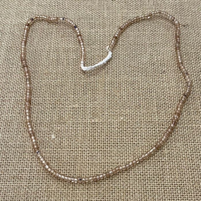 Taupe rustic bead necklace with organic raw feel, 64cm natural coastal jewellery