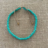 Green colour bead anklet showing extendable design, coastal summer accessory