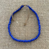 Dark blue colour bead anklet showing extendable design, coastal summer accessory