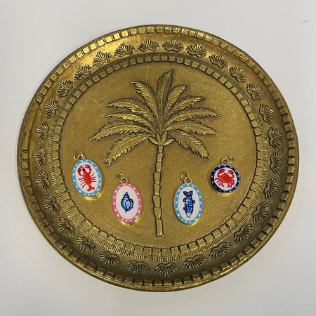 Colour coastal pendants fish crab lobster shell double-sided ocean jewellery