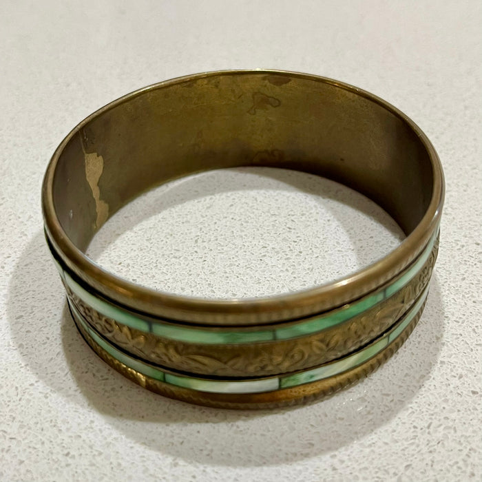 Large Green Detailed Bangle