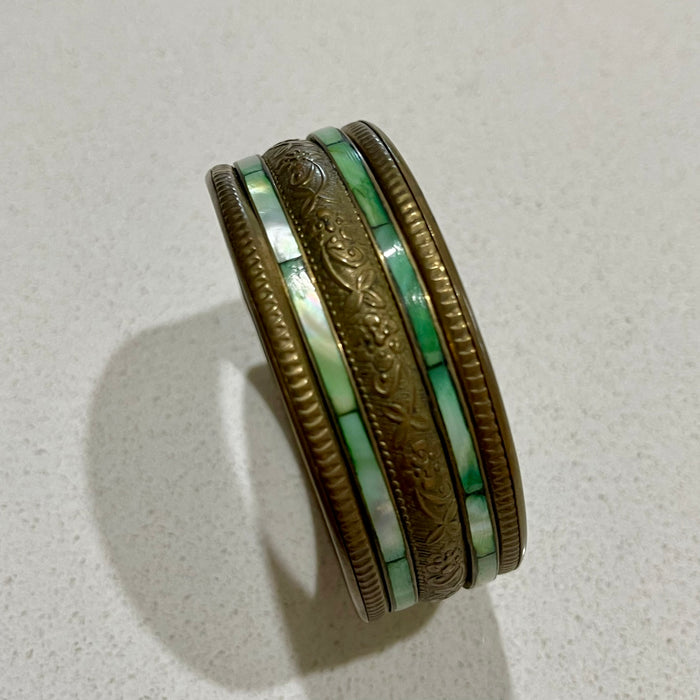 Large Green Detailed Bangle