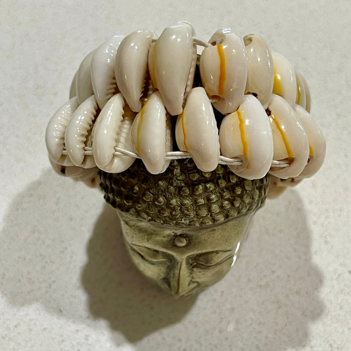 Double Cowrie Shell Stretch Bracelet