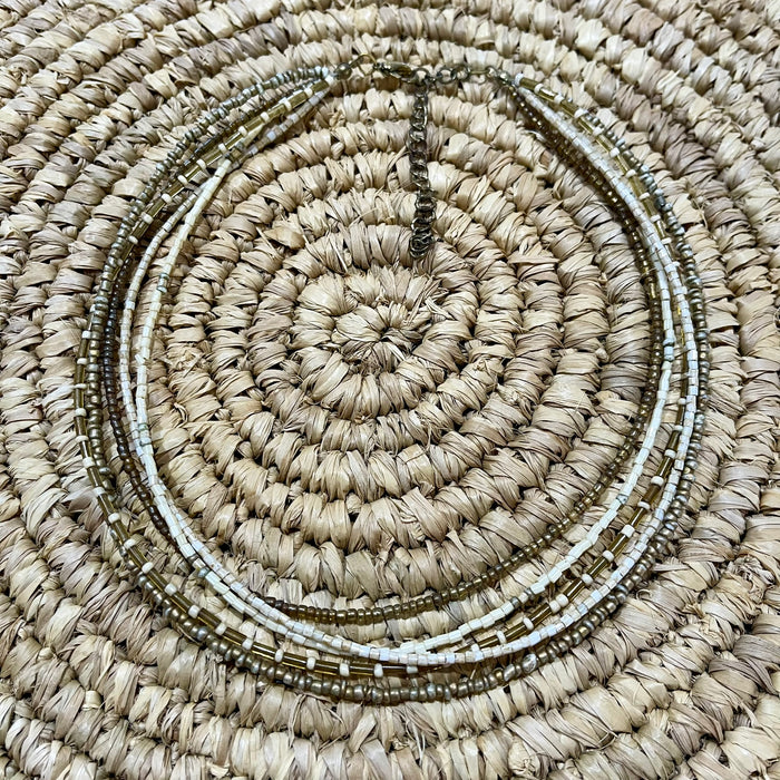 5 Strand Brown Bead Necklace