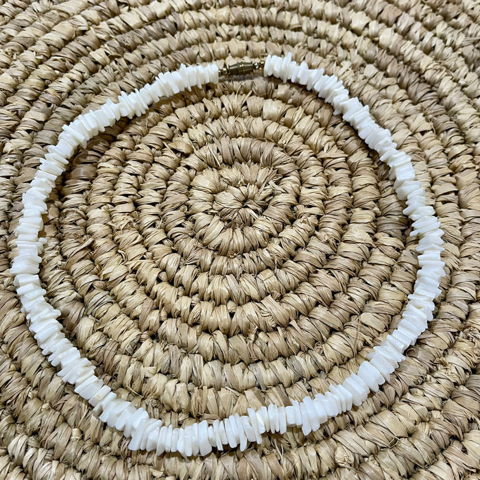 White Shell Chip Necklace