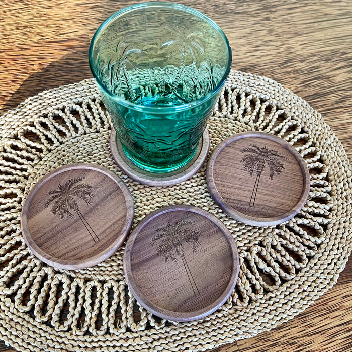 Wooden Palm Tree Drink Coaster