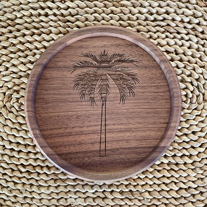 Wooden Palm Tree Drink Coaster