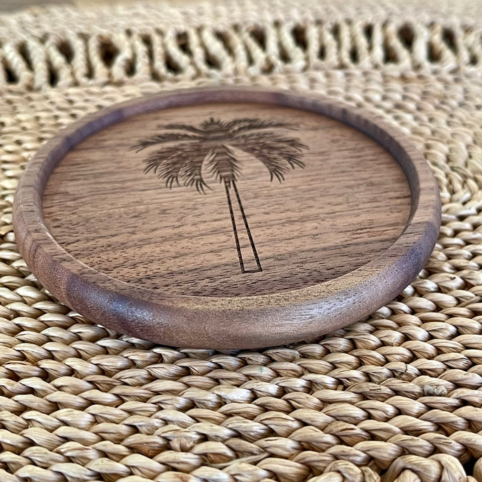 Wooden Palm Tree Drink Coaster