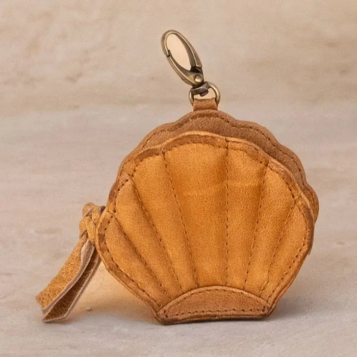 Koa purse gingerbread leather coin purse handmade WA brass finishings compact