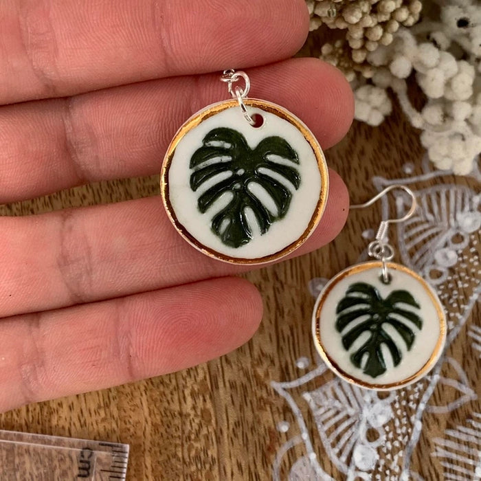 Monstera Dangle Earrings