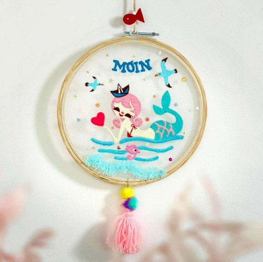 Mermaid Embroidered Frame