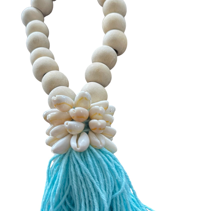 Turquoise Beaded Shell Hanger