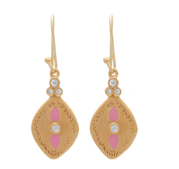 Pink Enamel Earrings