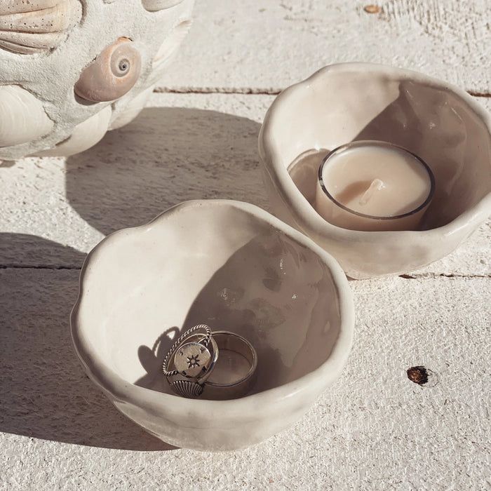 Handmade Australian ceramic bowl for tealights, jewellery, or dips