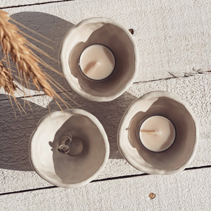 Handmade Australian ceramic bowl for tealights, jewellery, or dips