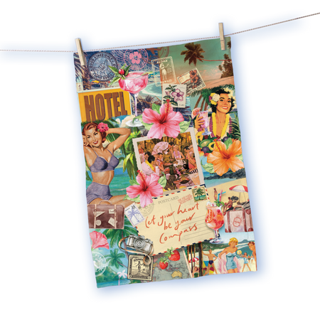 Vintage teatowel 48 x 70 cm in linen and cotton – Travel & Tide