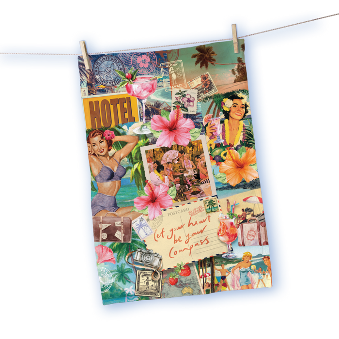 Vintage teatowel 48 x 70 cm in linen and cotton – Travel & Tide