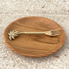 Gold brass palm fork for entertaining and cheese boards