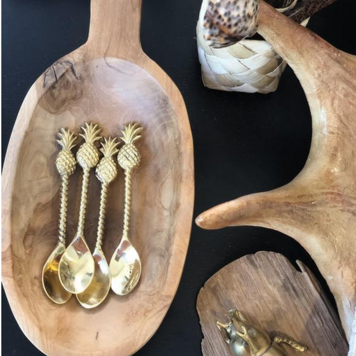 Gold brass pineapple teaspoon tableware