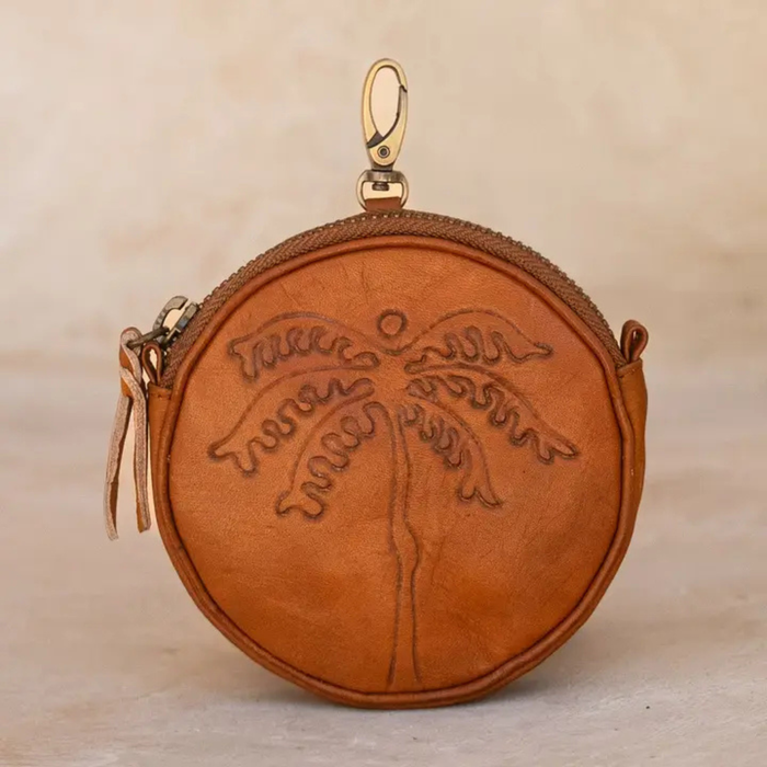 Palms Purse - Vintage Brown or Vintage Tan - detail view | Travel & Tide