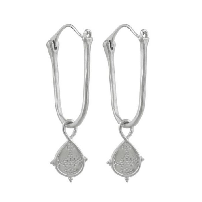Nahla Hoop Earrings - Silver Plated