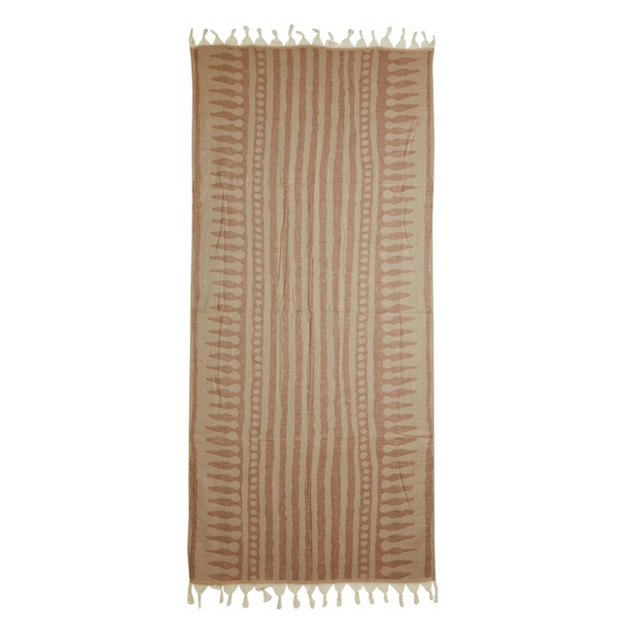 Tribal Stripe Turkish Towel - Brown