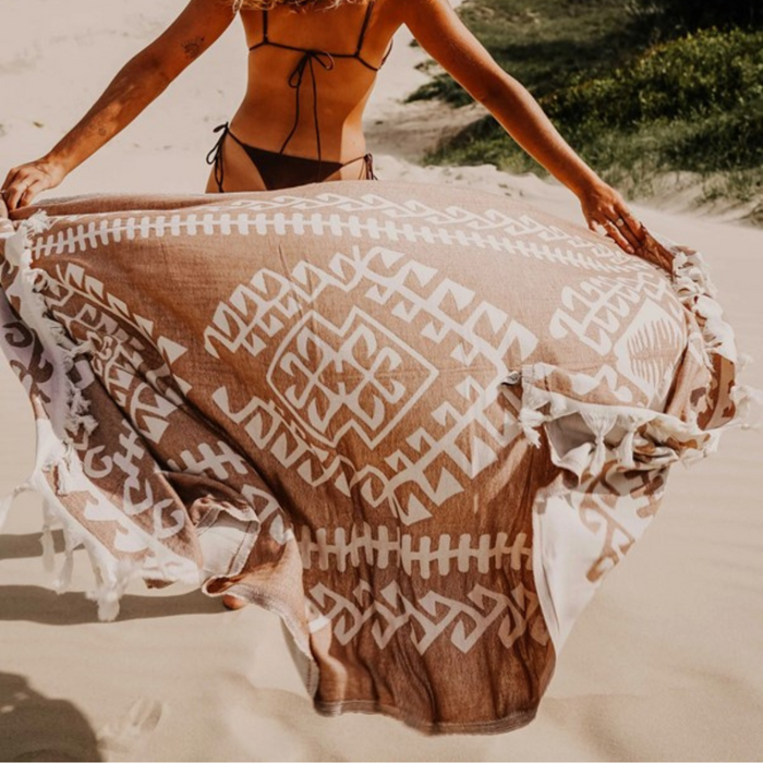 Aztec Turkish Towel - Brown