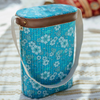 Wanderer Cooler Bag - boho quilted floral print with faux-leather trim and sturdy shoulder strap