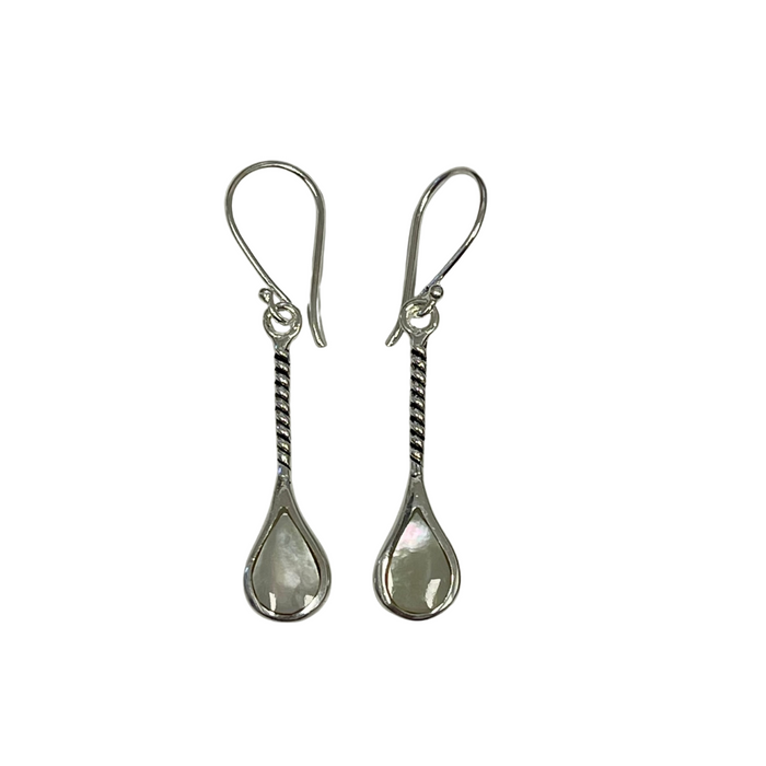 Silver Twist Shell Drop Earrings